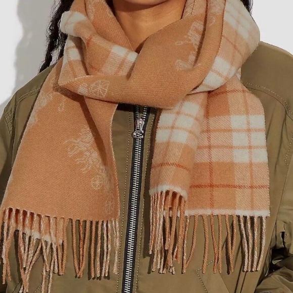 Coach Tangerine Fringe Scarf - Picture 6 of 6